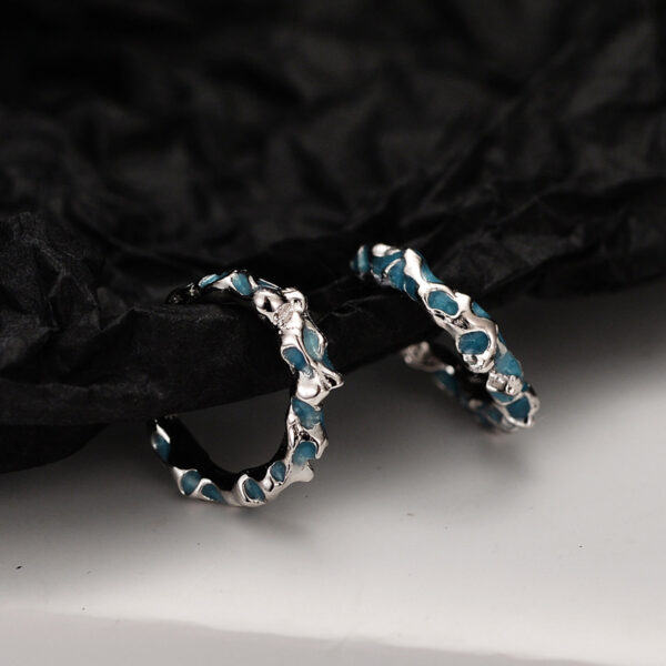 1pcs/ coral blue ear clip wholesale S925 sterling silver deep sea series E5194