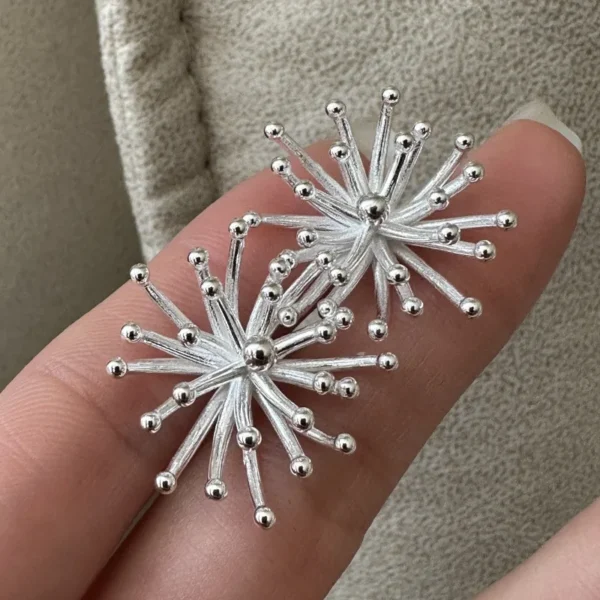 S925 sterling silver sun niche design sense retro fireworks earrings simple ear jewelry wholesale website