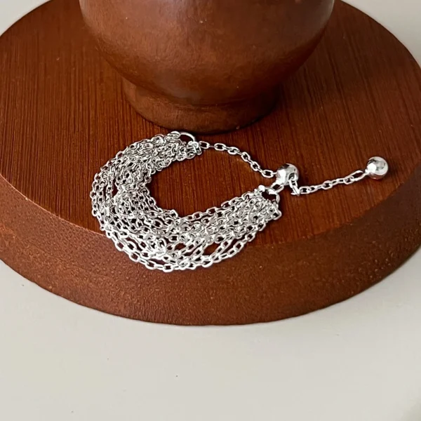 CHOZON | Whole Body S925 Sterling Silver Light Luxury Multi-layer Chain Fringed Ring Niche Design Simple High-end Ring