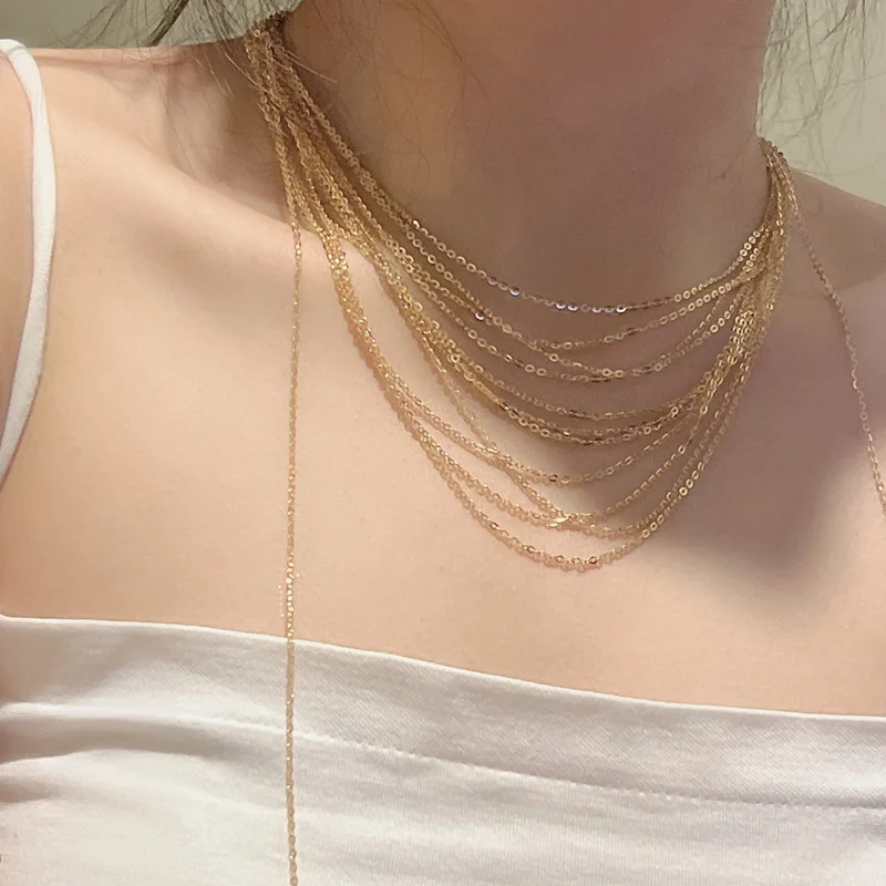 S925 Sterling Silver Korean Tassel Glitter Personality Multi-layer Necklace Fashion Blogger Style Collarbone Chain Wholesale - Image 2