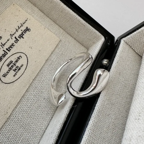 S925 Sterling Silver Niche Design Sense Simple Ring Letter S Line Personalized Ring Wholesale