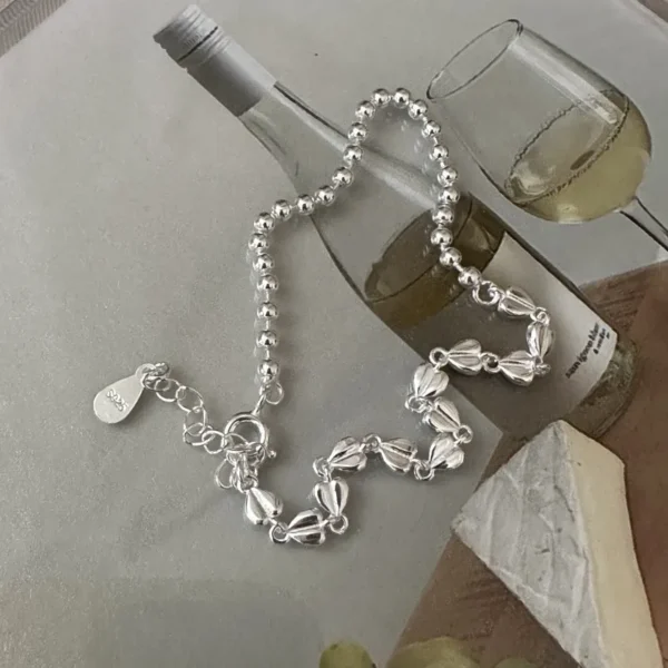 S925 Sterling Silver Niche Design Sense of Love Bracelet Korean Version of Simple Handmade Retro First Jewelry Wholesale