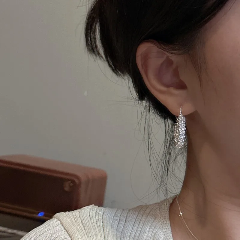 925 Sterling Silver Korean Version Niche Design Sense Retro Simple Twist Line Handmade Earrings Office INS Blogger Ear Buckle - Image 2