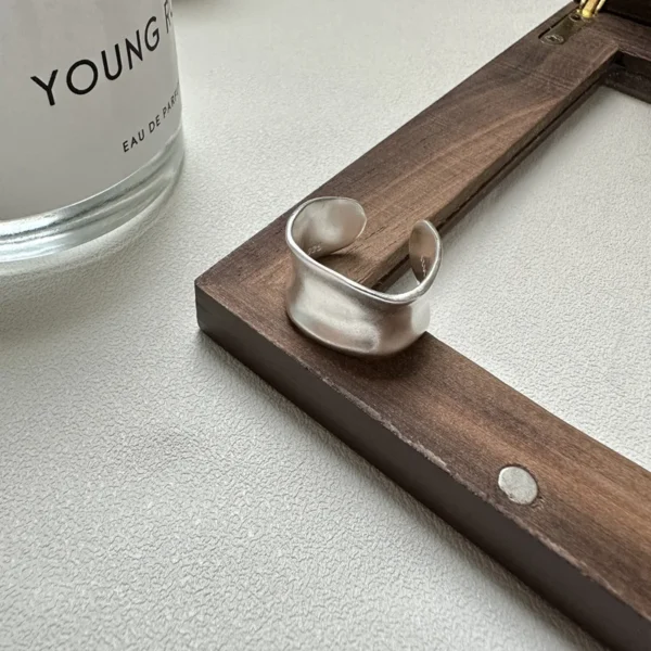 S925 Sterling Silver Korean Fashion Niche Matte Matsumoto Naihui Matching Ring Blogger Wearing for Women Frosted