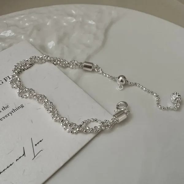 S925 Sterling Silver Niche Flash Winding Pull Bracelet Handmade Simple First Jewelry Wholesale