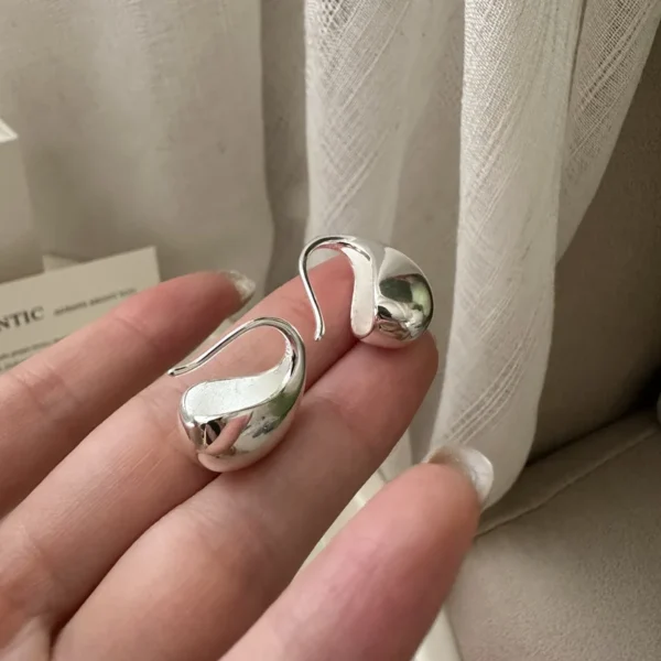 High Price S925 Sterling Silver Niche Design Sense Water Drop Earrings Fashionable Texture INS Earrings Wholesale Factory