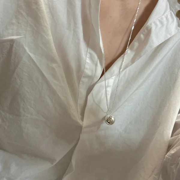 New Arrival 925 Sterling Silver Niche Design Ball Sweater Chain Korean Fashion INS Style Long Texture Necklace