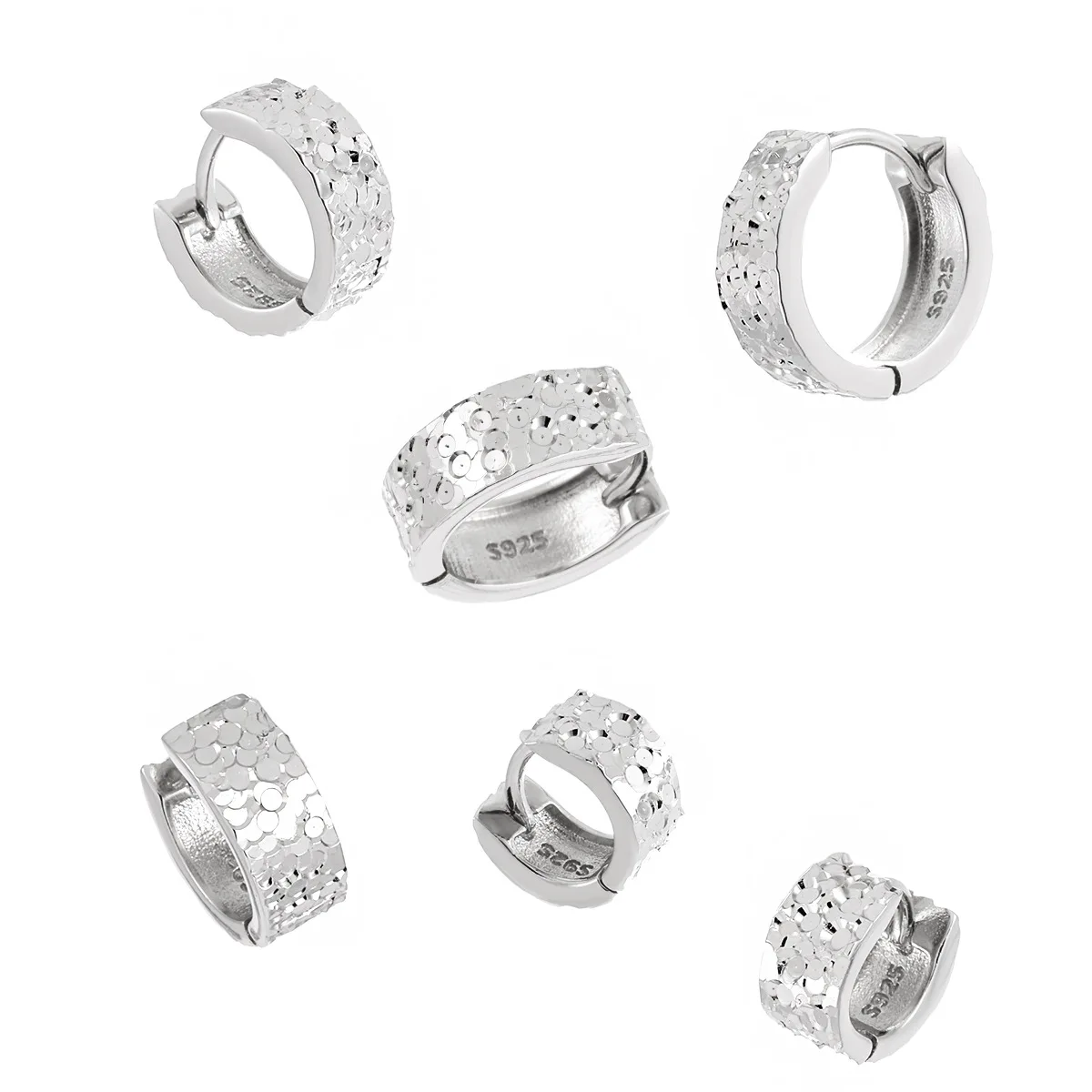 657 Car Flower Scales Ear Buckle Women's High Sense S925 Sterling Silver Ins Wind Niche Original Temperament Tremella Decoration - 画像 (2)