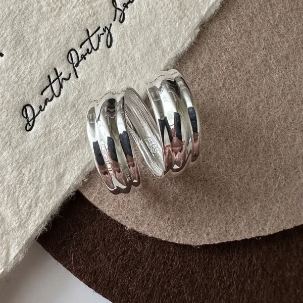 CHOZON S925 Silver European Niche Design Cross Retro Tail Ring Spanish Basic Ring Ring Wholesale