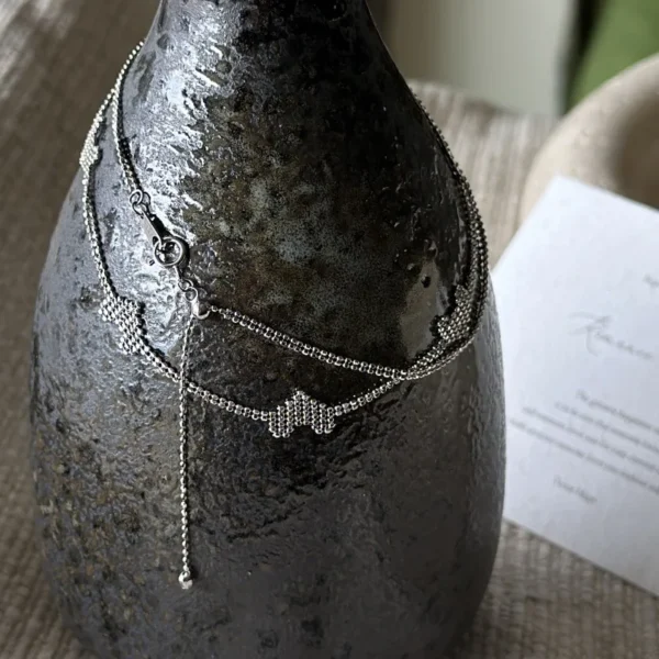 S925 Sterling Silver Korean Version Niche Design Sense Splicing Love Retro Collarbone Chain European Simple Imported Necklace