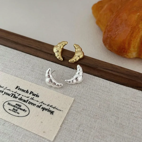 CHOZON Real 100% Wholesale Factory 925 Sterling Silver Croissant Earrings Simple