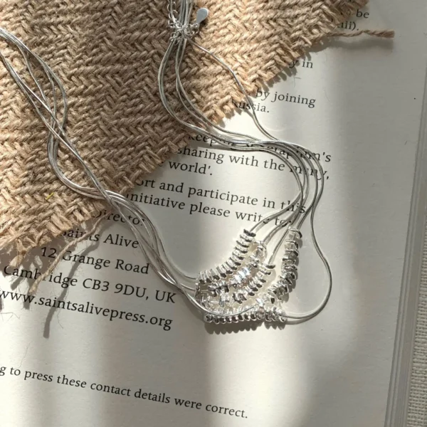 S925 Sterling Silver Irregular Broken Silver Snake Bone Necklace Female Minimalist Ins Niche Design Premium Collarbone Chain