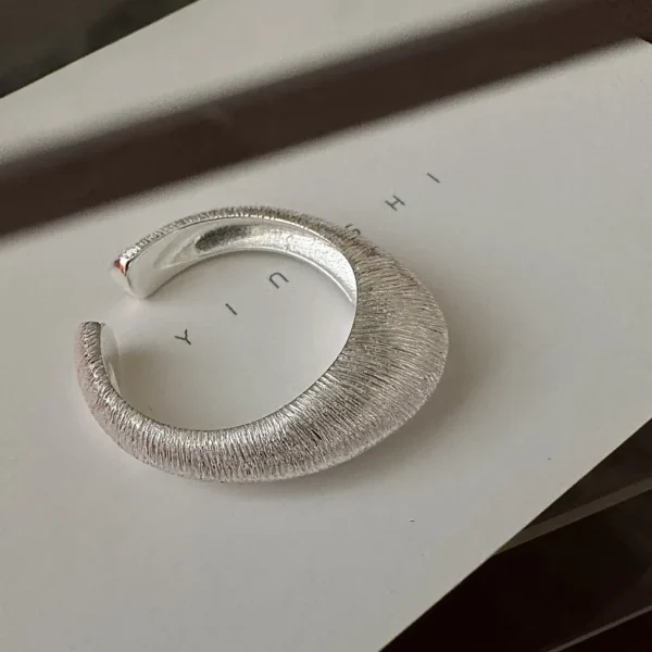 S925 Sterling Silver Korean Version Niche Design Sense Retro Engraved Gold Craft Ring Italian Craft Ring Wholesale