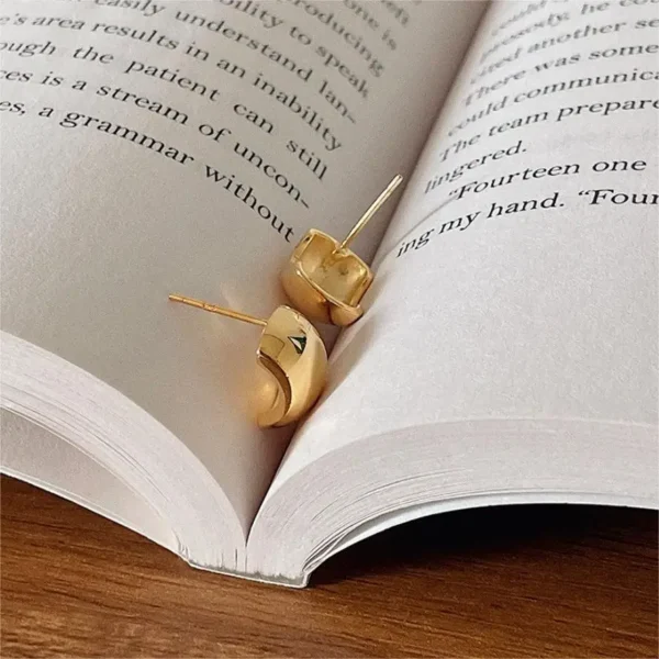 CHOZON Real 100% 925 Sterling Silver Curved Glossy Earrings Women's Simple Fashion Ins Earrings Wholesale Factory