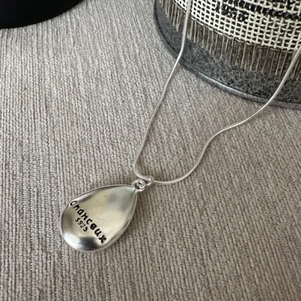 CHOZON S925 Sterling Silver Italian Style Personalized Simple Fashion Matte Necklace Retro Fashionable Korean Collarbone Chain