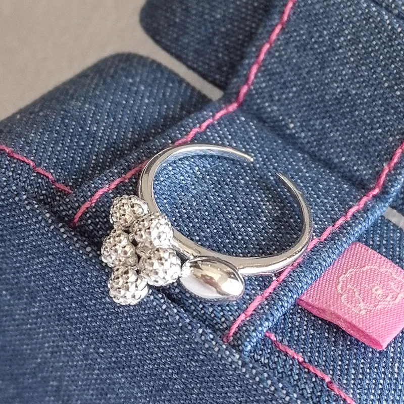 Niche Original Design Childlike Fun Mulberry Fruit String Ring Sterling Silver S925 Women's Senior Sense