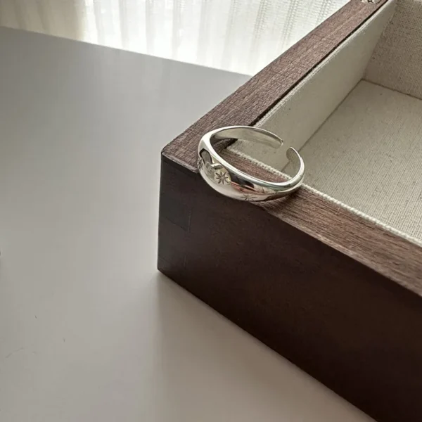 925 Sterling Silver French Niche Design INS Blogger Hexagram Ring Korean Fashion Sense Simple Ring Wholesale