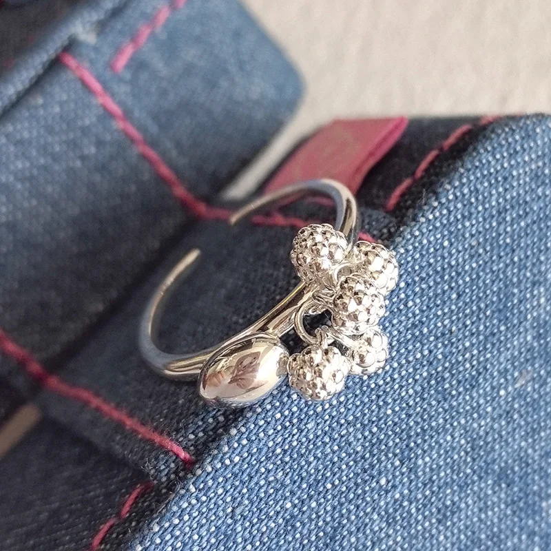 Niche Original Design Childlike Fun Mulberry Fruit String Ring Sterling Silver S925 Women's Senior Sense - Image 2