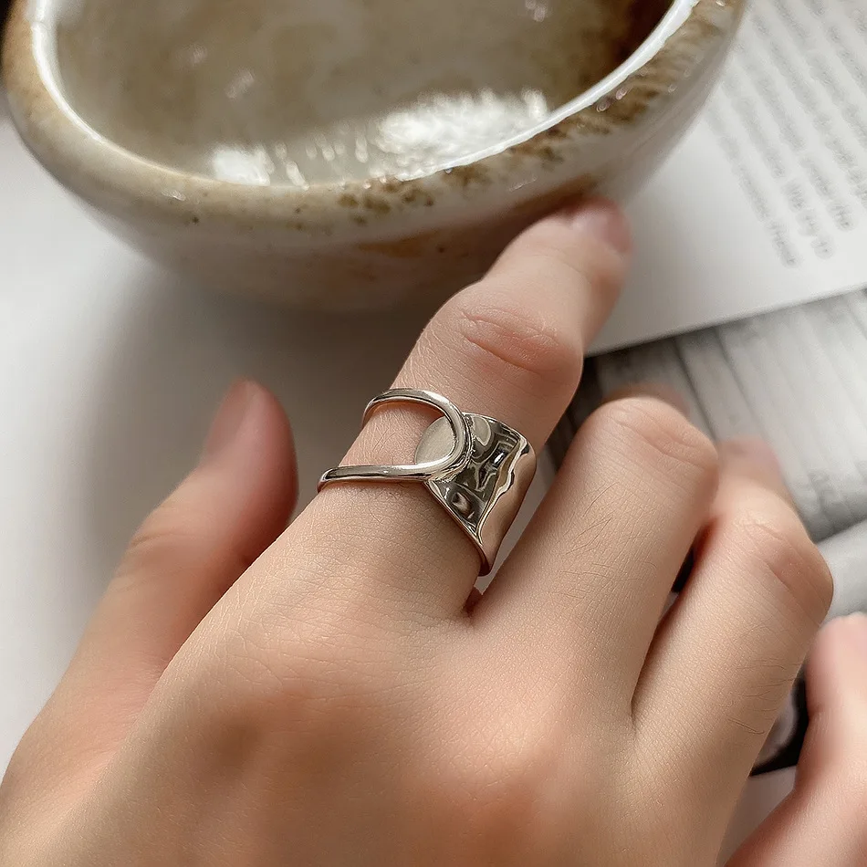 European and American Celi French Style Korean Ornament 925 Sterling Silver Ring Cool Trendy Jewelry Fashion Shaped Ring - Image 4