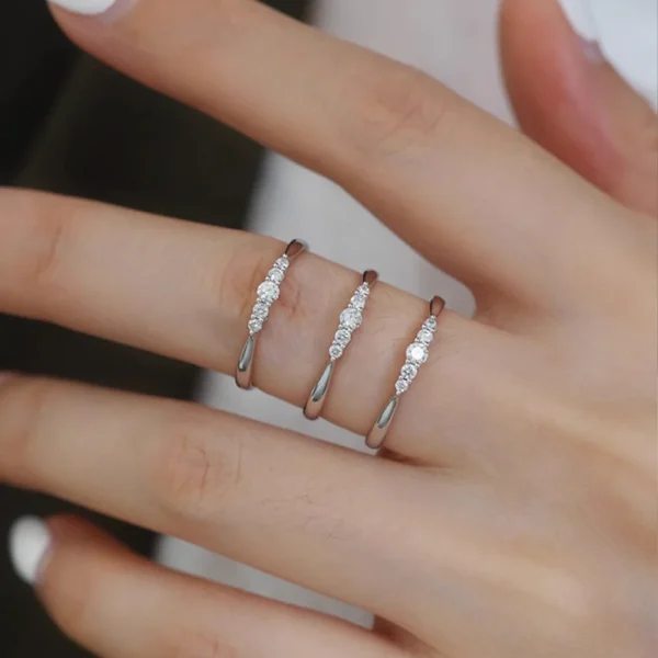 S925 Solid Silver Red Deer Full Circle Zircon Ring French Luxury Stackable Band Women Dainty Minimalist Office Jewelry Gift