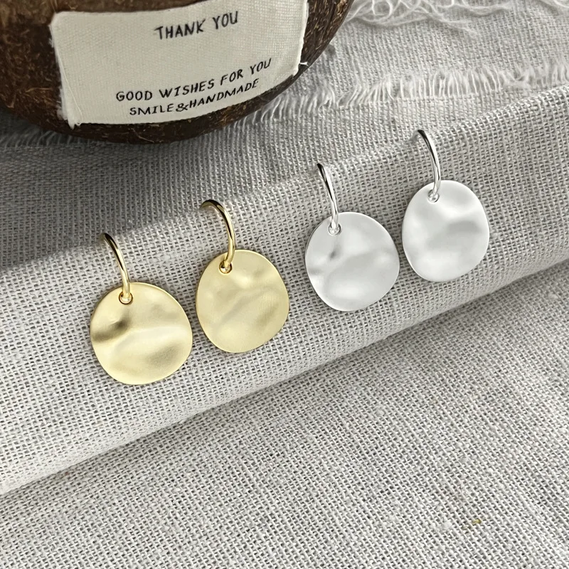 925 Sterling Silver Irregular Crinkle Circle Earrings for Women Minimalist Abstract C Shape Hoops Unique Dainty Ear Jewelry Gift - Image 4