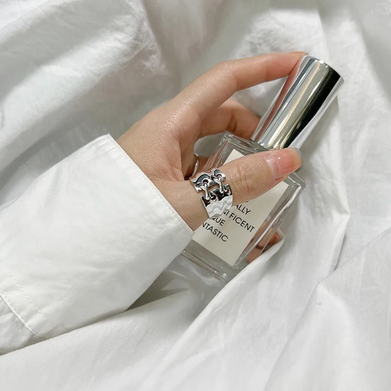S925 Sterling Silver Fashion strap, vintage, niche ring, INS fashion blogger style, personalized ring wholesale - Image 3