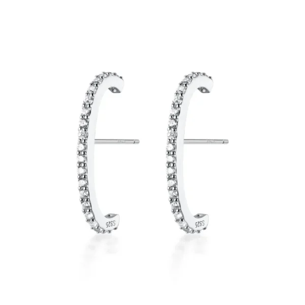 100% Authentic S925 Sterling silver CZ ear bone ear wire Climber Cuff Piercing Earrings arch bar earrings Party Gift