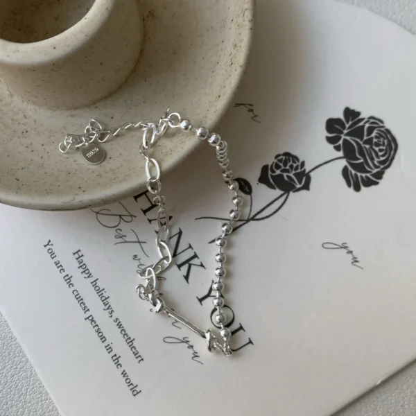 CHOZON S925 Solid Silver Knot Bracelet French Minimalist Wholesale Dainty Jewelry for Women