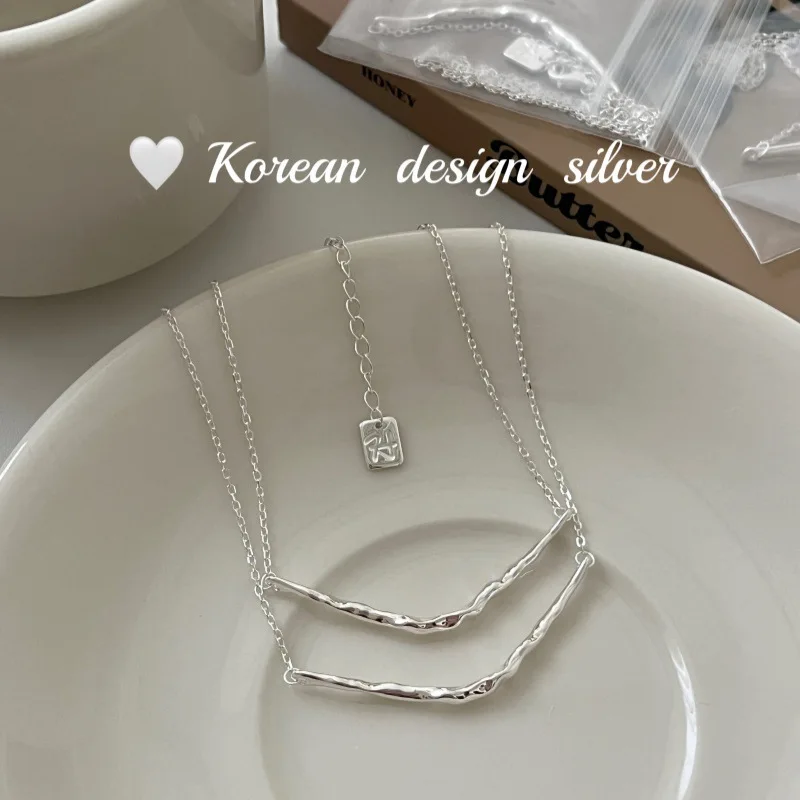 CHOZON S925 Solid Silver Branch Texture Necklace French Organic Wholesale Dainty Layering Jewelry for Women - 画像 (4)
