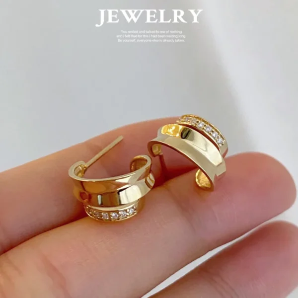 CHOZON S925 Solid Silver Minimalist Earrings Textured Geometric Dainty Everyday Stacking Jewelry for Women