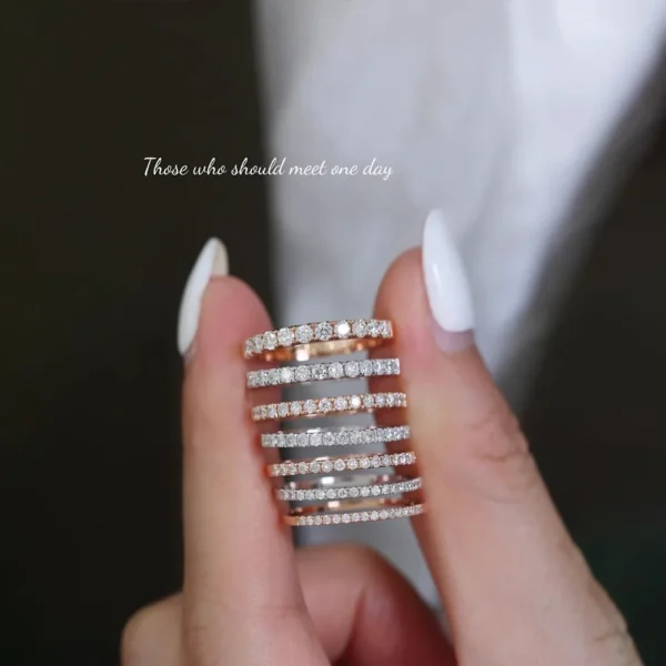 S925 Silver Rose Gold Plated Red Deer Full Circle Zircon Ring Stackable Constellation Band Women Dainty Minimalist Jewelry Gift