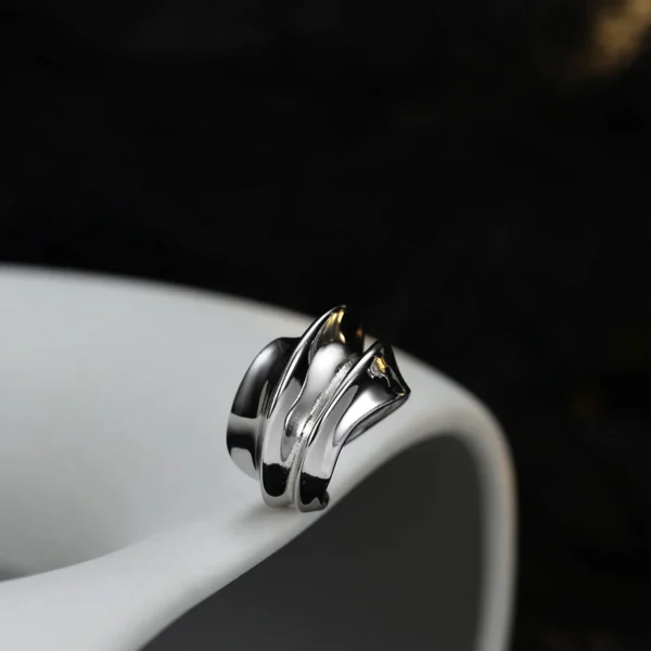 MLKENLY Conch geometric bumpy 100% 925 sterling silver ear clip female ins cold wind no pierced ear clip high-quality jewelry