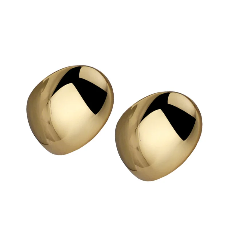 MLKENLY Exaggerate S925 Sterling Silver Large Glossy Stud Earrings INS Texture Geometric Minimalist Fine Jewelry Prevent Allergy - Image 5