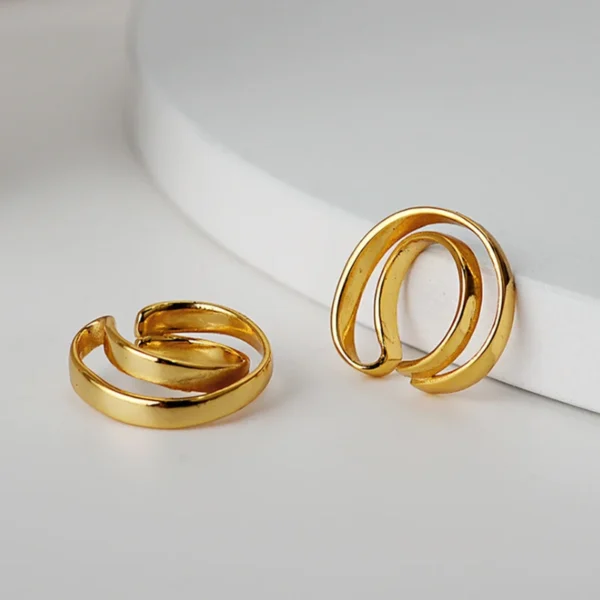 Simple 925 Sterling Silver Ear Clip Double Layer Geometric Ear Clip without Pierced Handmade Cartilage Fine Jewelry