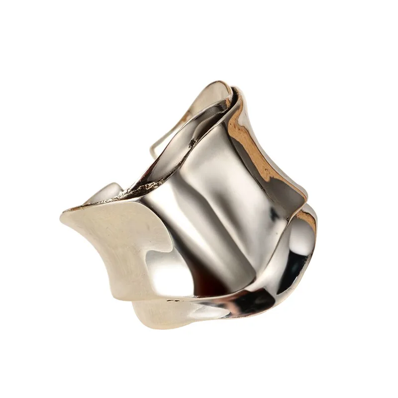 Japanese 925 Sterling Silver Origami Texture Ring for Women Wind Retro Irregular Ring Opening trendy Luxury Wedding Ring Set - Image 6