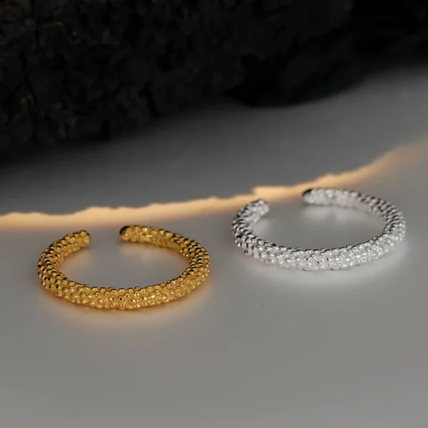 Cold Wind Irregular Particle Ring Wholesale S925 Sterling Silver Minimalist Opening Finger Ring