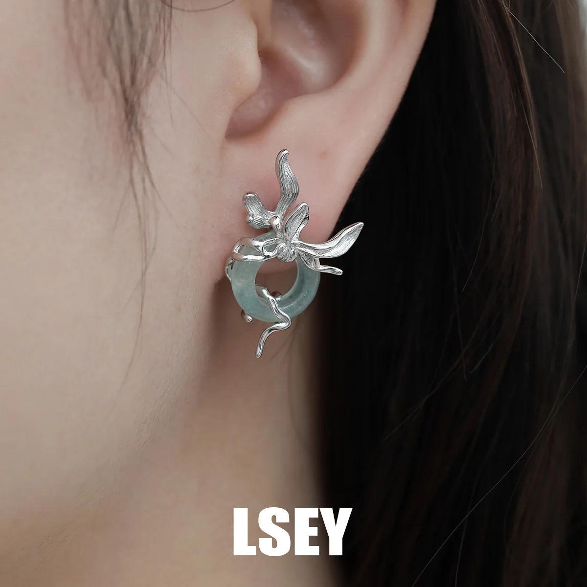 MLKENLY S925 sterling silver Orchid earrings high-end feeling earrings wholesale for women's silver jewelry - Image 2