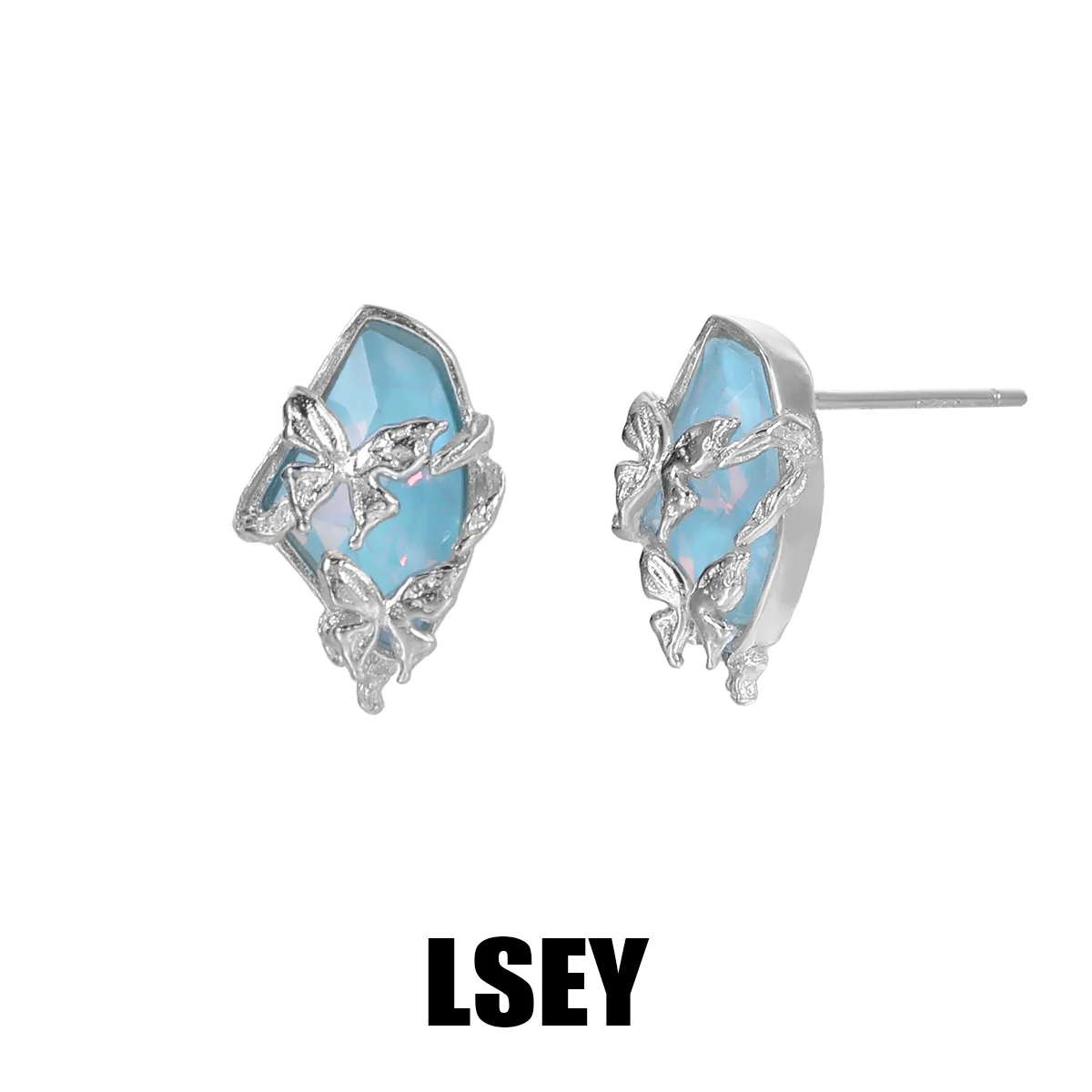 Minimalist S925 Sterling Silver Butterfly branches water patterns stone earrings Wedding Engagement Ear Accessories Jewelry? - Image 3