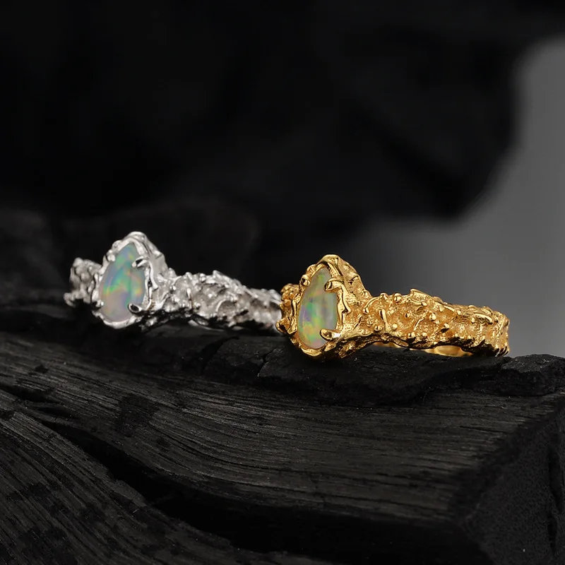 MLKENLY 1PC Opal 100% S925 Sterling Silver Ear Clip without Pierced Double-Layer Hollow Irregular Earcuff Pendientes Plata 925