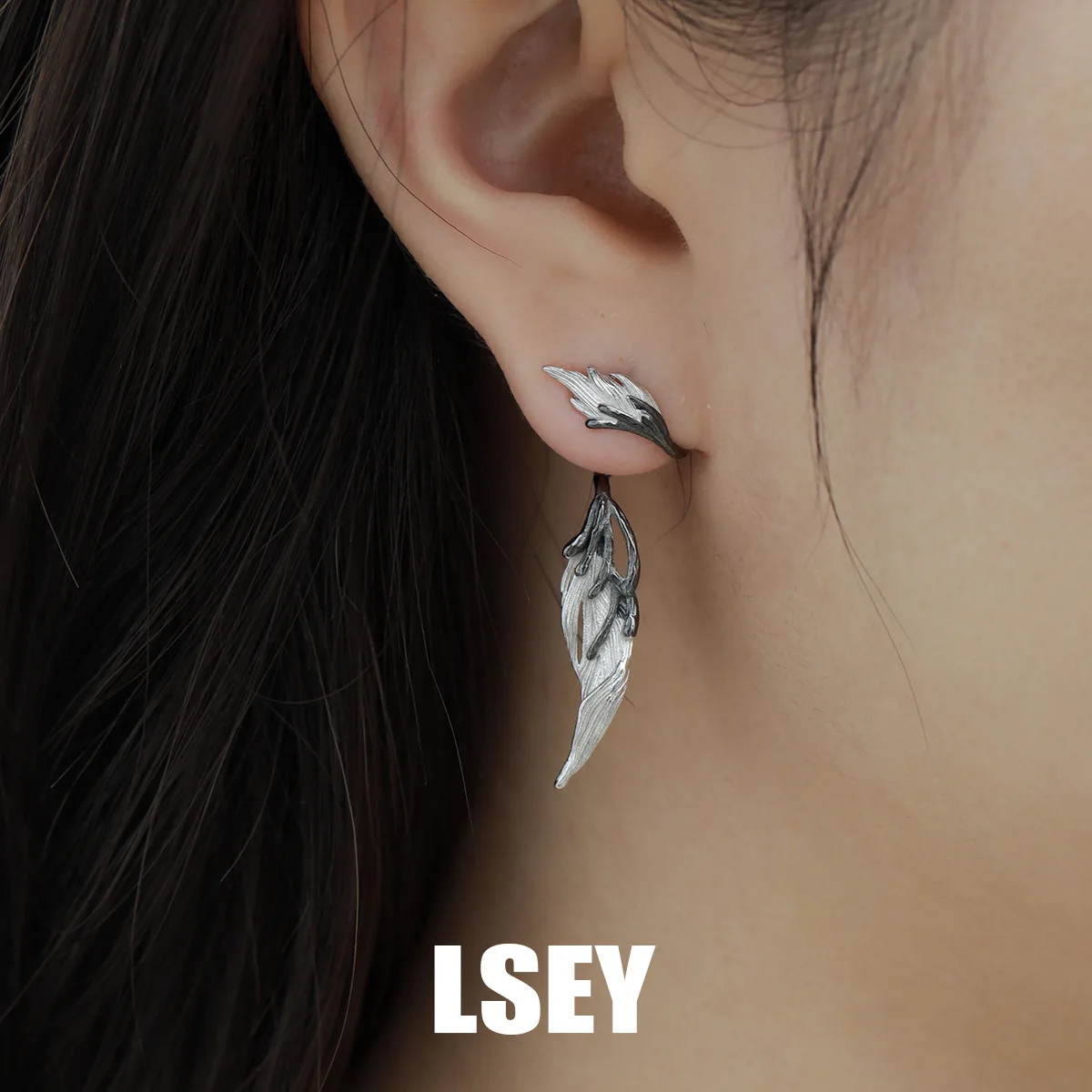 MLKENLY S925 sterling silver Wings long earrings, cool and high-end style earrings, silver jewelry wholesale - Image 2