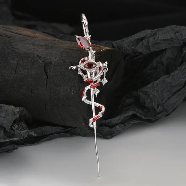 MLKNELY S925 sterling silver Bamboo Snake Piercing Ear Needles Female Exaggerated Fashionable Ear Nails