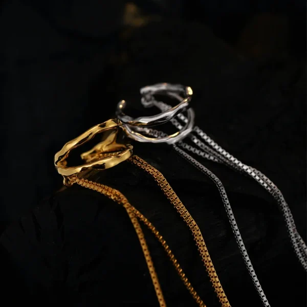 MLKENLY Fashionable temperament tassel ear clip wholesale S92 sterling silver niche chain ear bone clip women's high-end sense