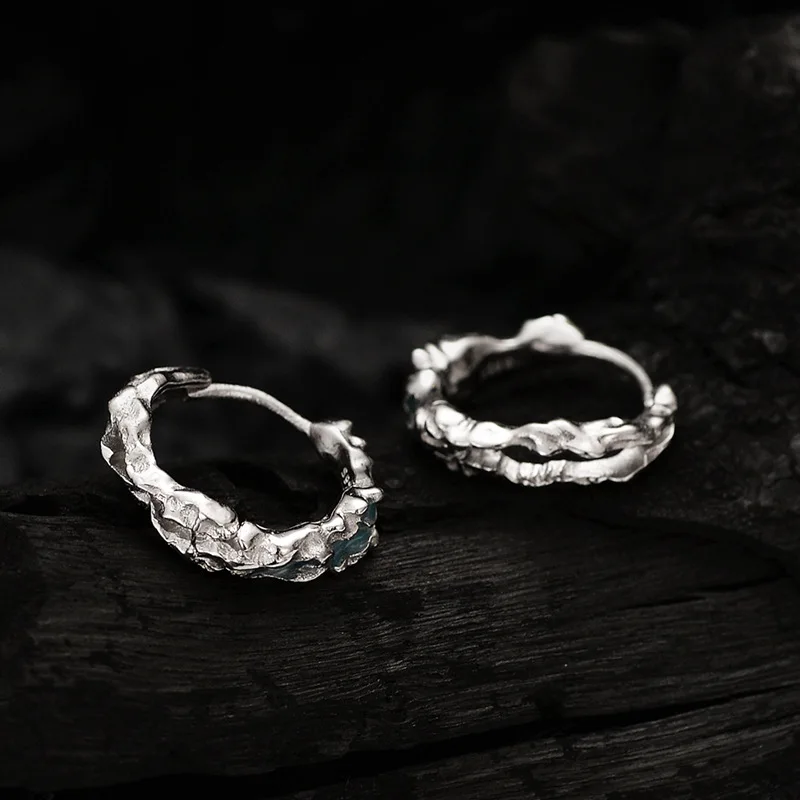 MLKENLY 1 PCS Coral Blue Shaped Ear Buckle Women's Premium S925 Sterling Silver Deep Sea Series Drip Gel Earrings Small - Image 2