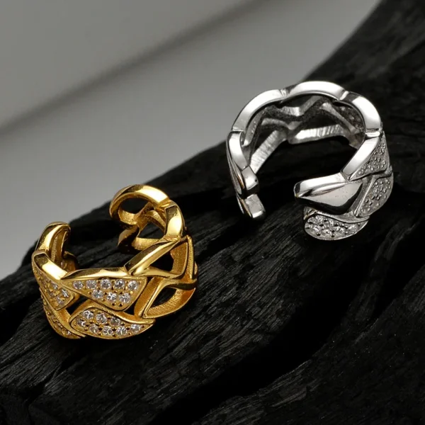 MLKENLY S925 sterling silver Hollow out geometric ear clip for women without ear holes ins, cool style with diamond studd