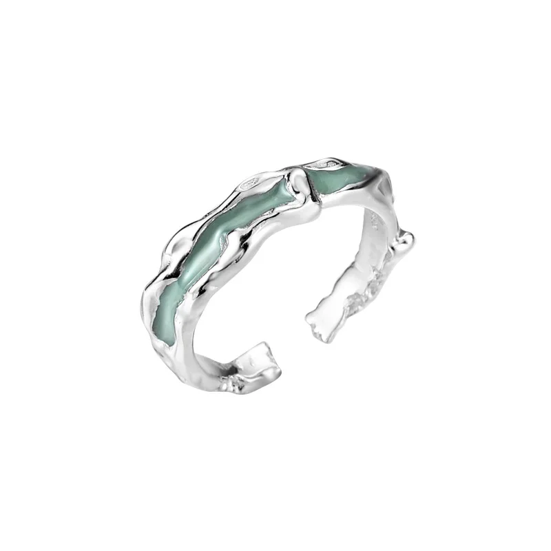 MLKENLY Enamel ring small design S925 sterling silver irregular drop glue index finger ring for women - Image 6