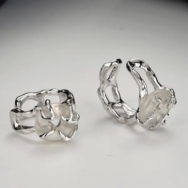 MLKENLY 925 Sterling Silver Safe buckle Opal Earrings Without Piercing Korean Temperament Mosquito Coil Ear Clips for Female
