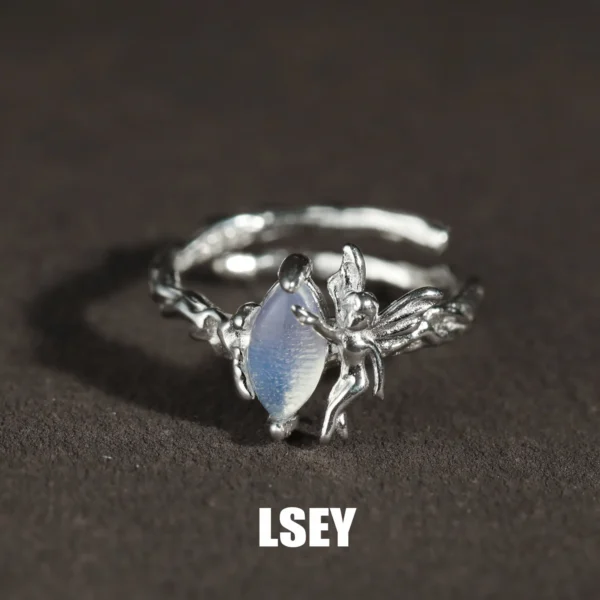 MLKENLY S925 sterling silver Opal Elf Surrounding Ring Geometric Stackable For Women Girl Jewelry Gift Dropship Wholesale