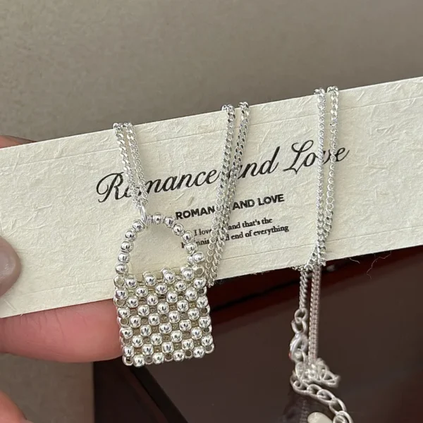 CHOZON S925 Solid Silver Bead Necklace Korean Vintage Wholesale Dainty Layering Jewelry for Women