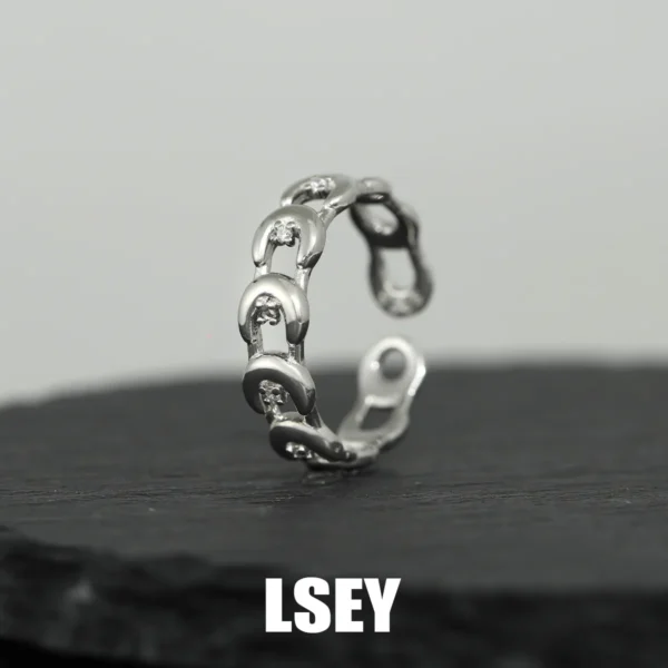 MLKENLY S925 sterling silver Hollow Adjustable Open Ring Popular Jewelry Wholesale Waterproof Personalized Ring