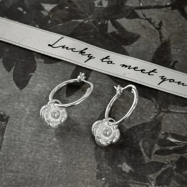 CHOZON S925 Solid Silver Floral Earrings Korean Vintage Wholesale Dainty Jewelry for Women